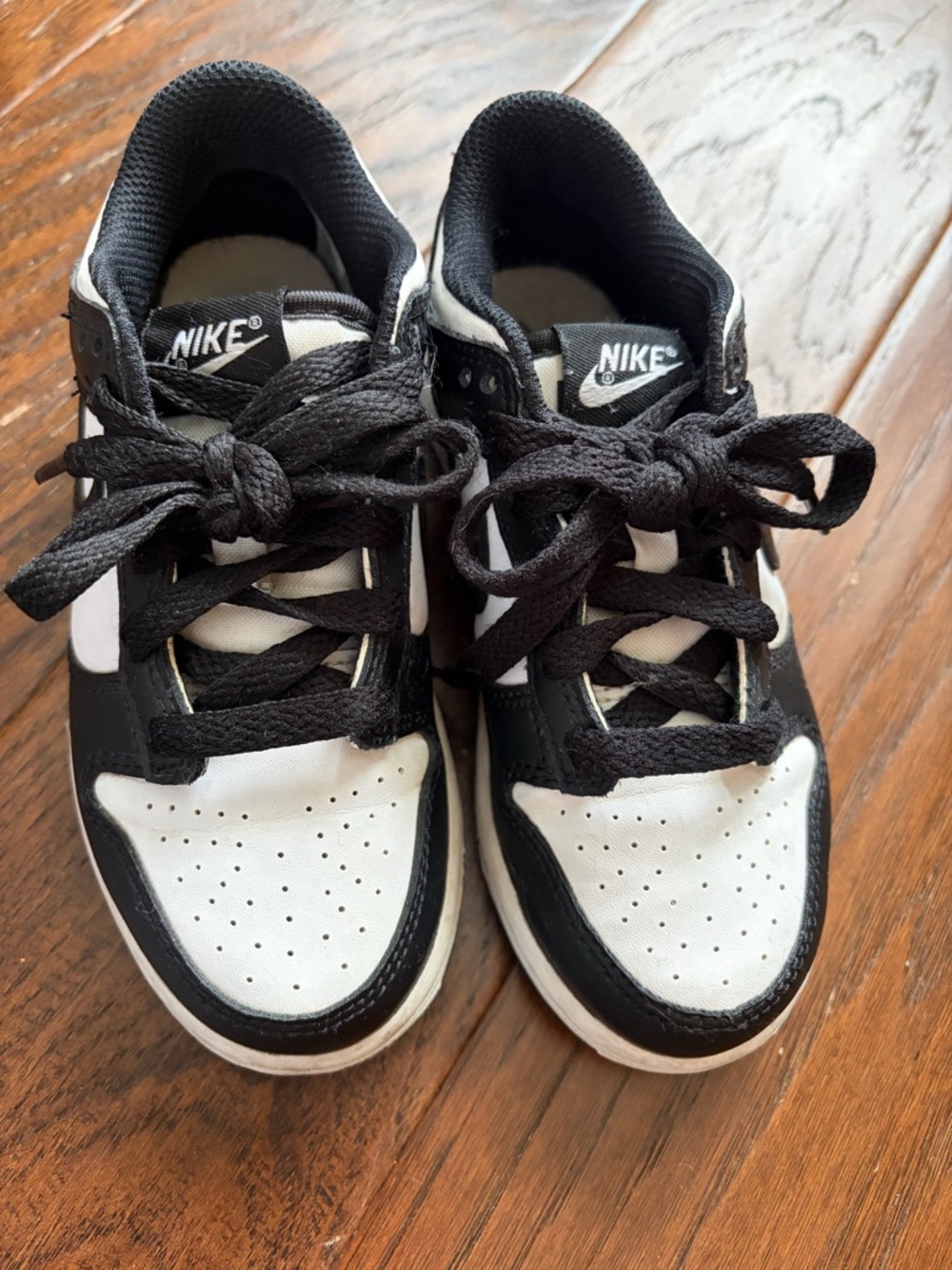 Nike Kids Dunk Low Panda Black and White Sneakers